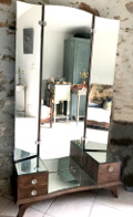 vintage French 40s mirrored dressing table